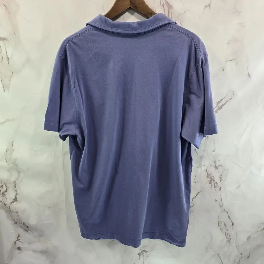 Banana Republic Shirt Mens Large Polo Purple Cotton Short Sleeve Tee Flaw